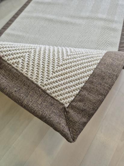 100 x 200 Krem Kahverengi Bordörlü Sisal Halı