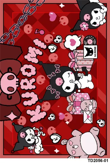 Kırmızı Kedi Desenli Çocuk Odası Dijital Baskı Yıkanabilir Halı