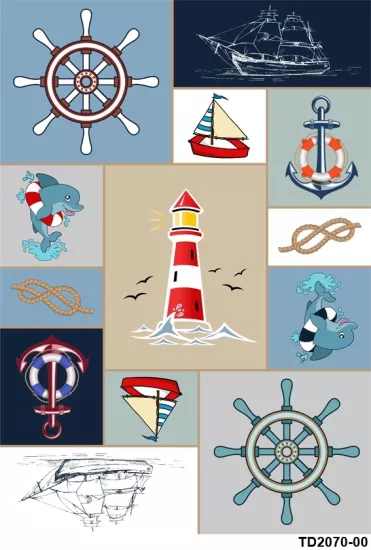  Denizci Çocuk Odası Dijital Baskı Yıkanabilir Halı