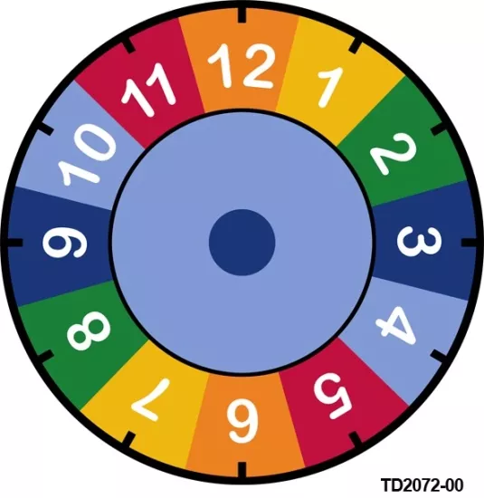 Çember Sayı Desenli Çocuk Odası Dijital Baskı Yıkanabilir Halı