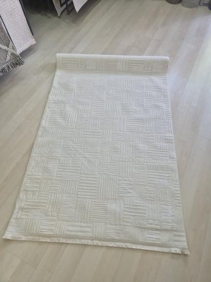 80 x 300  Kampanyalı Krem Lara Serisi  Saten Bambu Halı