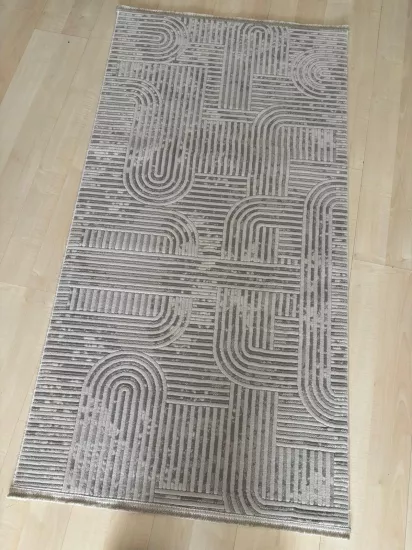  Gri Kıvrım Desenli  Markiz Serisi Halı