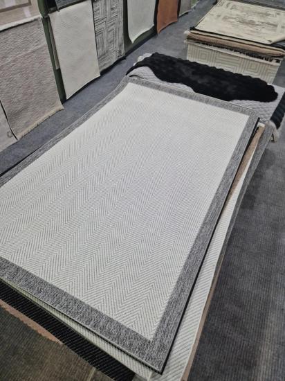 Antrasit Krem Balıksırtı Desenli Sunset Serisi Sisal Halı