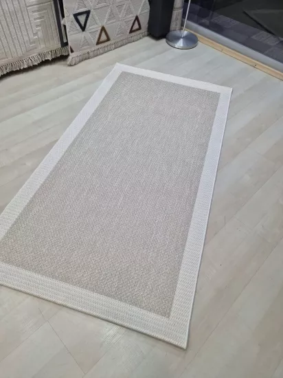  Krem Seritli Bej Desenli  Piala Serisi Sisal Halı