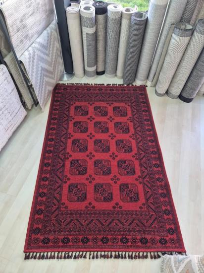 Kırmızı Etnik Desenli Buhara Serisi Halı