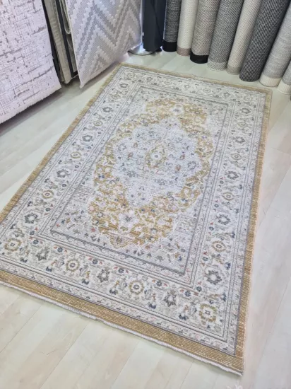 Sarı Etnık Desenli Butik Serisi Halı