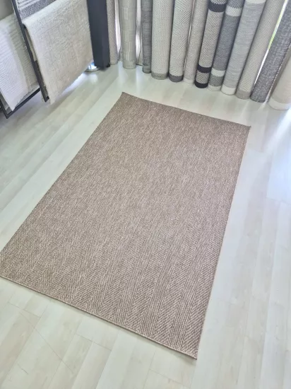 Hardal Balıksırtı Desenli Piala Sunset Serisi Sisal Halı