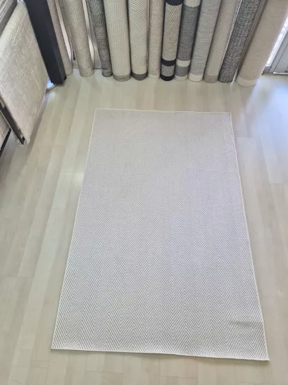 Krem Balıksırtı Desenli Piala Sunset Serisi Sisal Halı