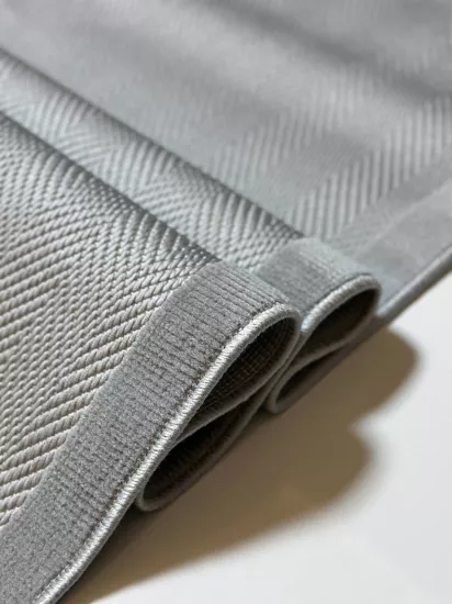 Gri Balıksırtı Desenli Krem Dokuma Bordörlü Sisal Halı
