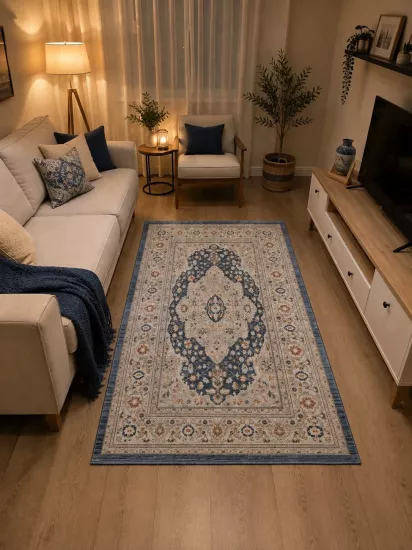 Mavi Vintage Desenli Butik Serisi Halı