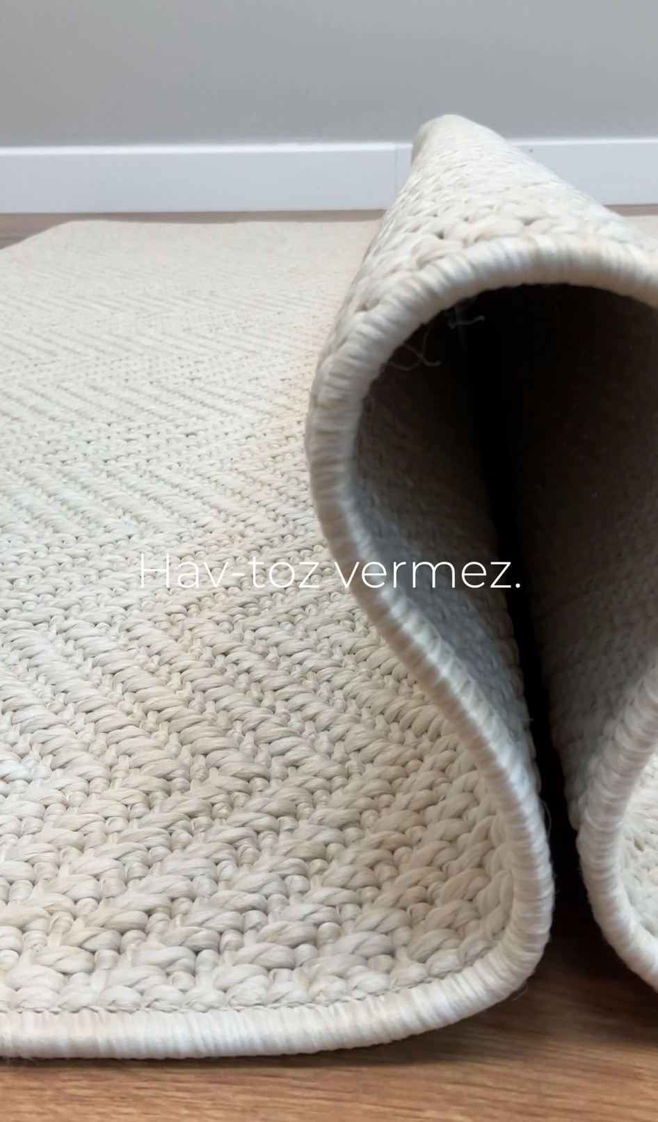 Krem Zikzak Desenli Veranda Serisi Sisal Halı