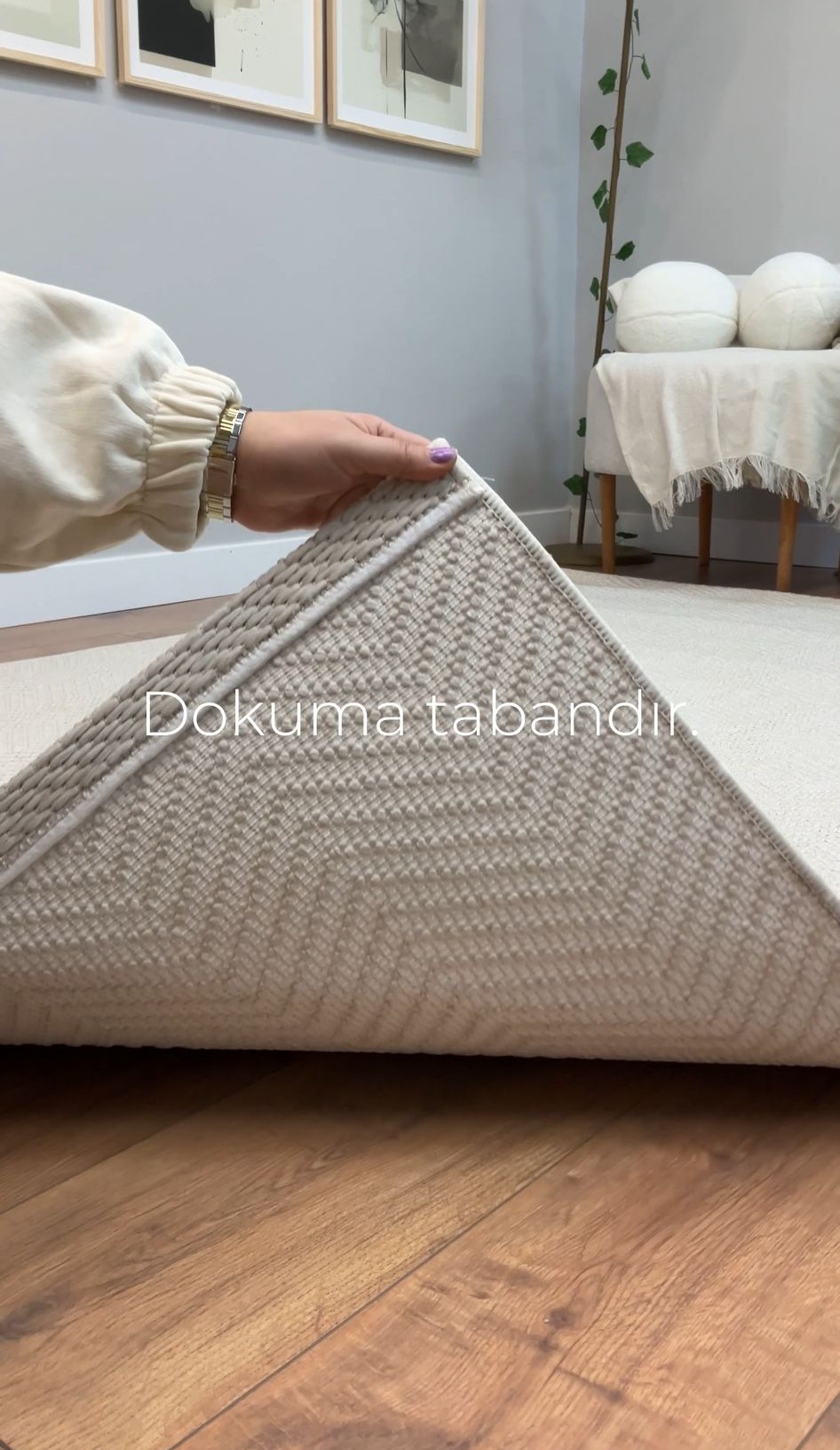 Krem Zikzak Desenli Veranda Serisi Sisal Halı