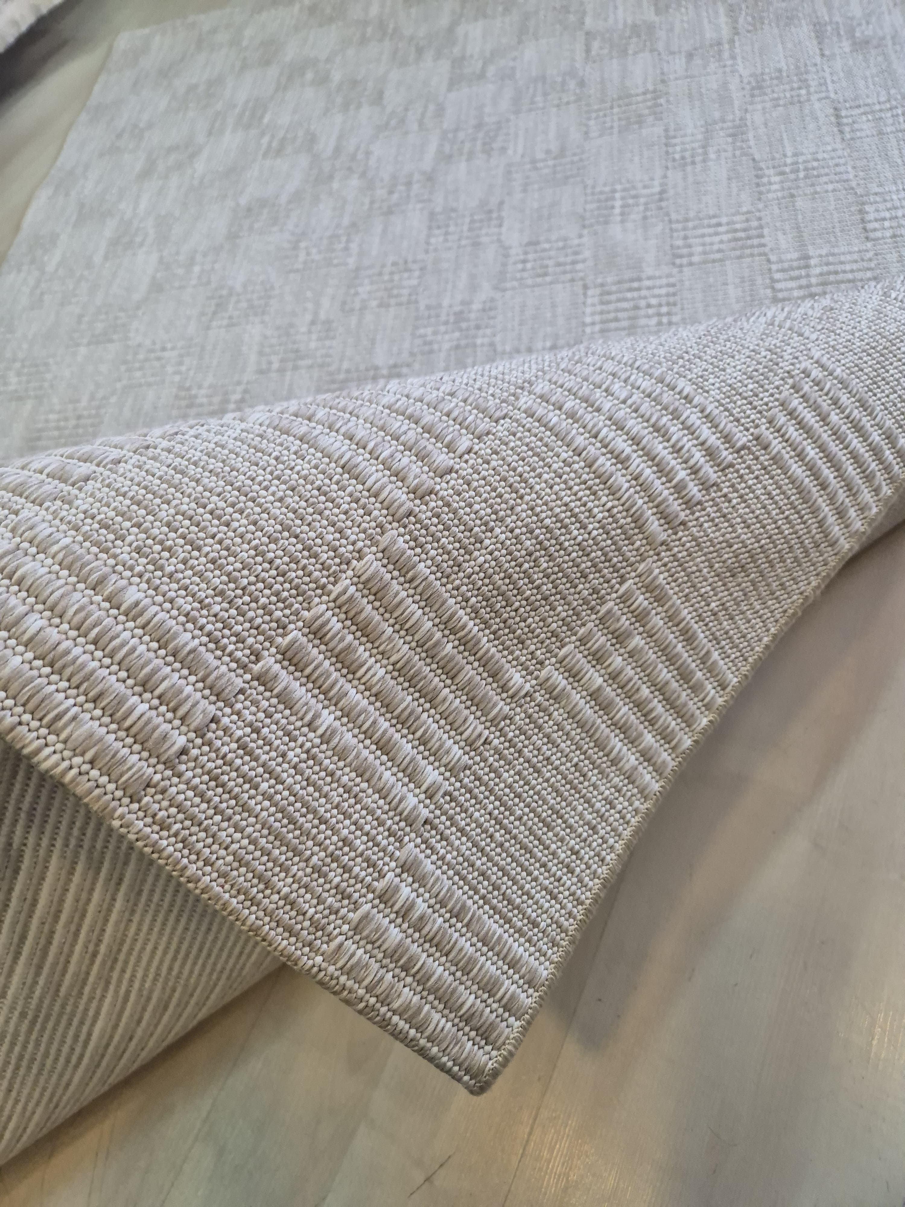 Bej Kare Desenli Siesta Serisi Sisal Halı