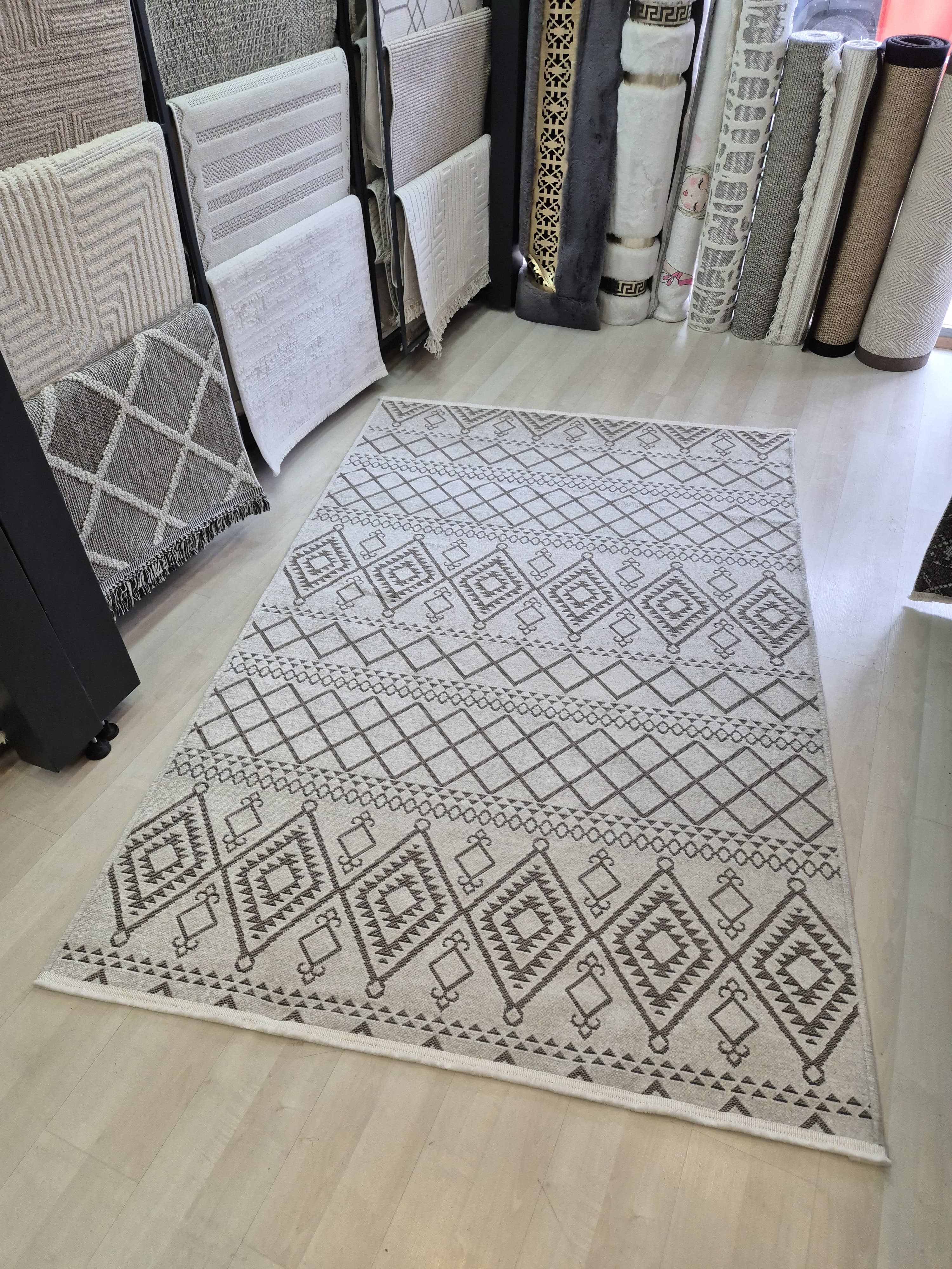 Krem Desenli Kilim Cool Serisi