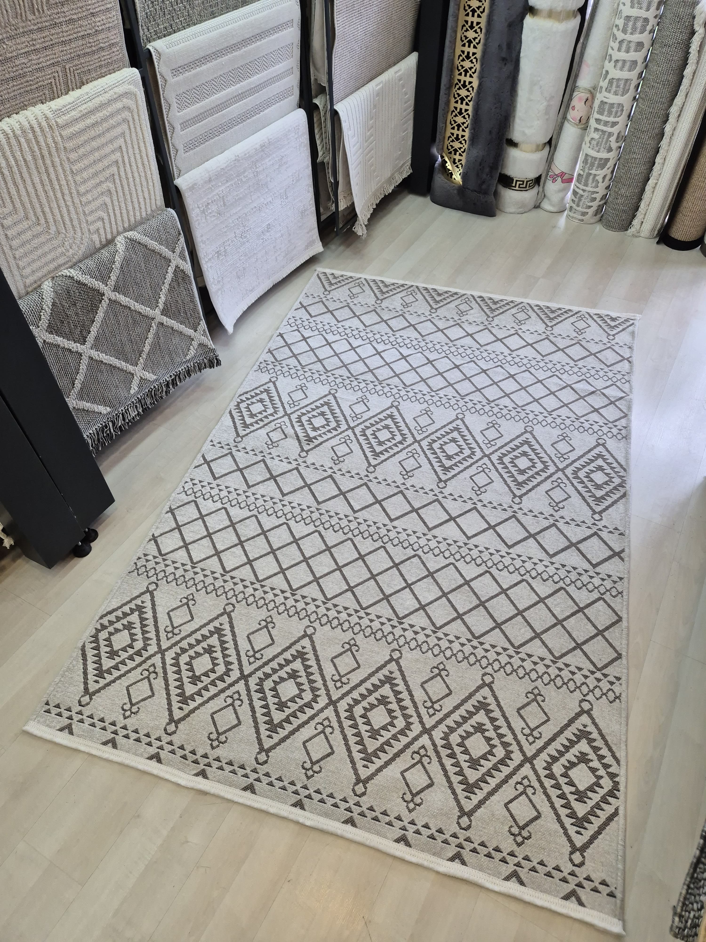 Krem Desenli Kilim Cool Serisi