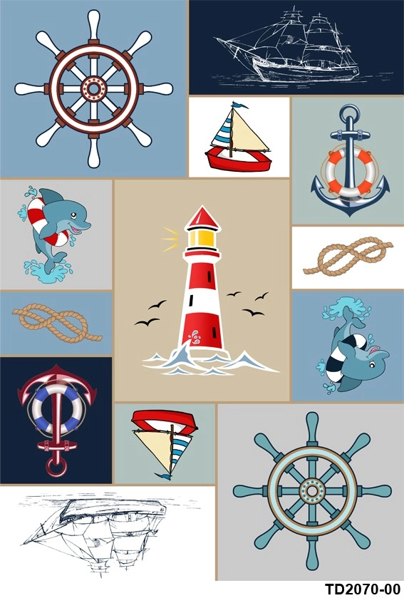  Denizci Çocuk Odası Dijital Baskı Yıkanabilir Halı