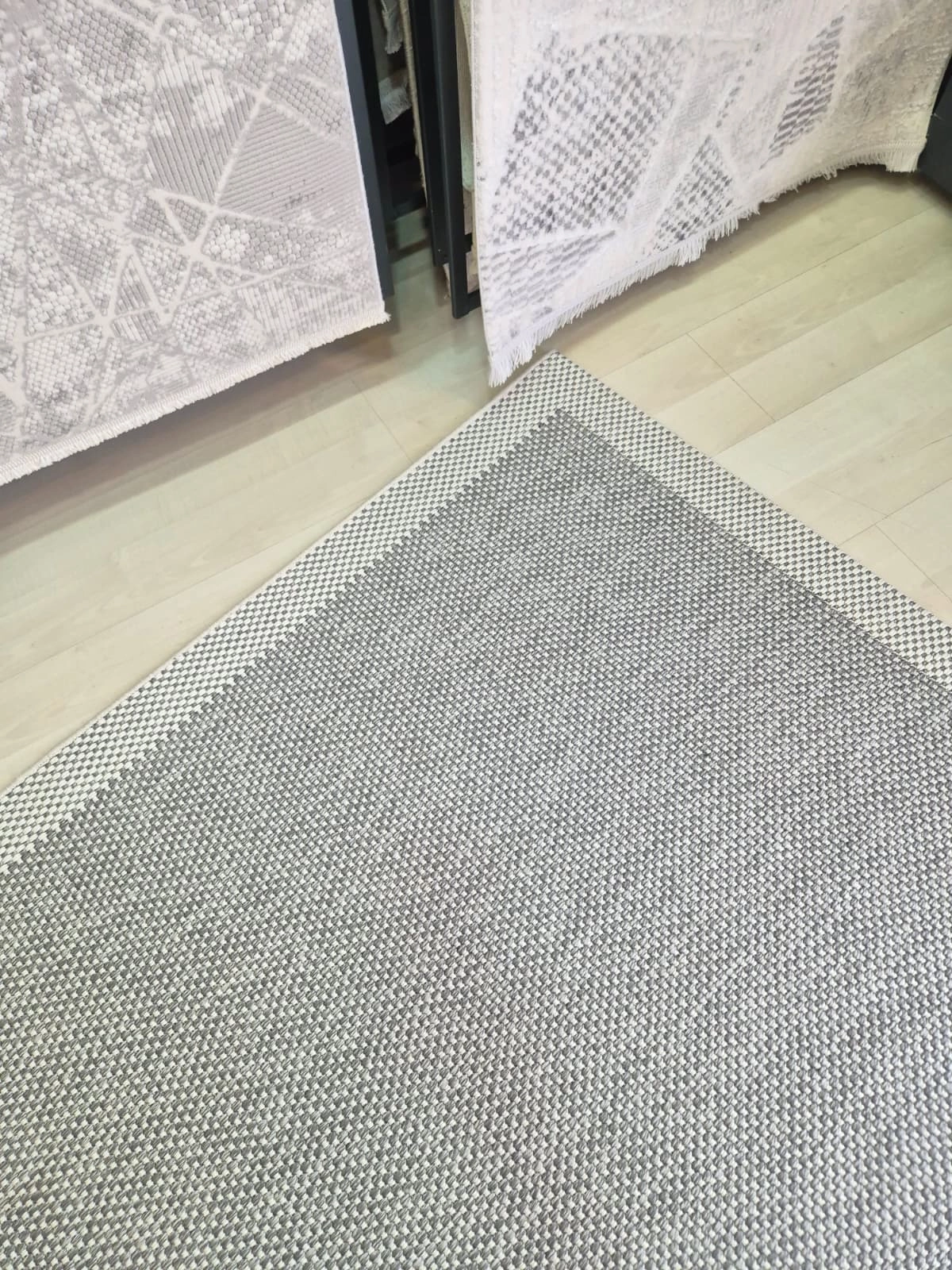 Gri Krem Seritli Sisal Halı Sisal Plus Serisi