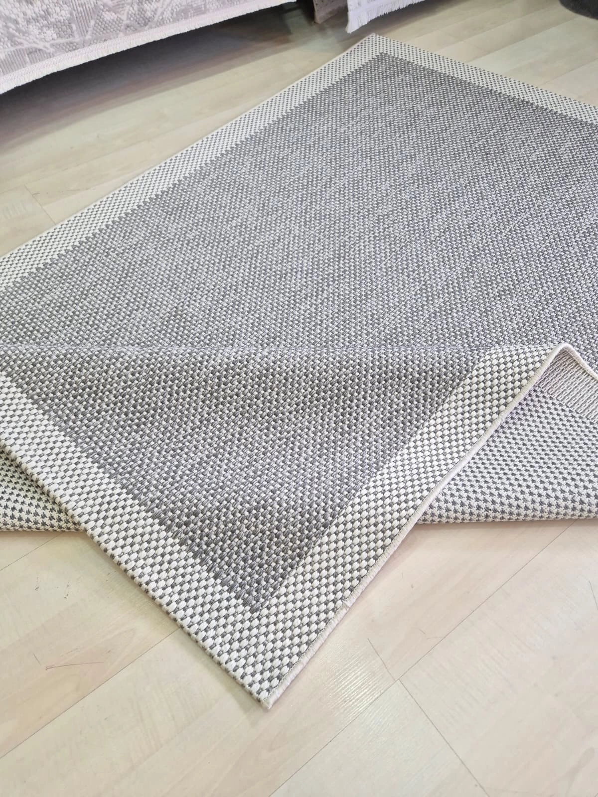 Gri Krem Seritli Sisal Halı Sisal Plus Serisi
