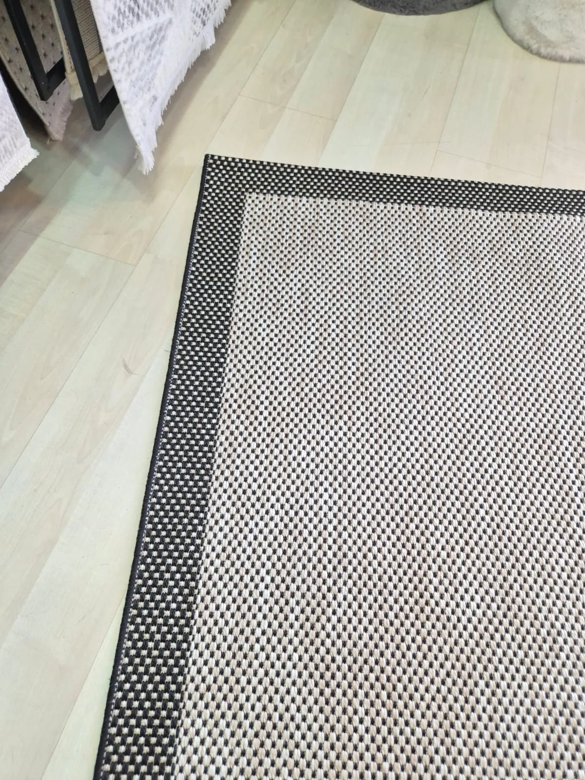 Bej Siyah Seritli Sisal Halı Sisal Plus Serisi