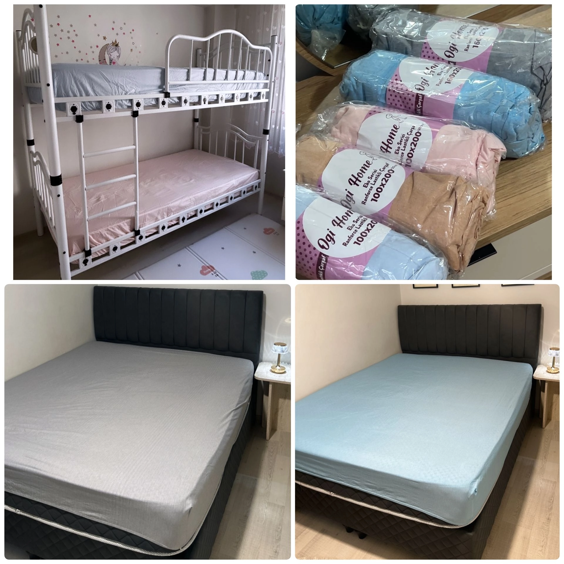  5 Adet Çift Kişilik 160 x 200  Lastikli Çarşaf  
