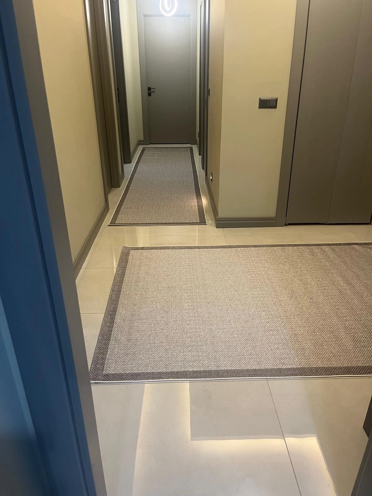 Siyah Çerceve Gri Desenli Natura Serisi Sisal Halı