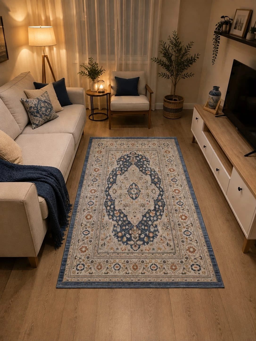 Mavi Vintage Desenli Butik Serisi Halı